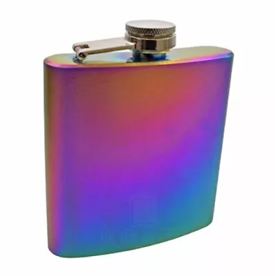 £2.25 • Buy 6oz - 175ml Pocket Stainless Steel Iridescent Rainbow Hip Flask Party Hen Night