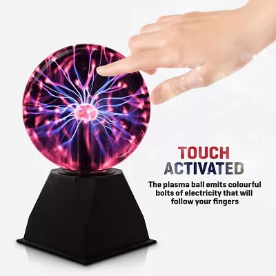 Globe Light Plasma Ball Glowing Table Lamp Disco Party Sound Touch Activated • £12.75