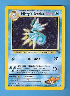 Misty's Seadra 9/132 Prerelease Promo Holo Pokemon Card - NM • $7.50