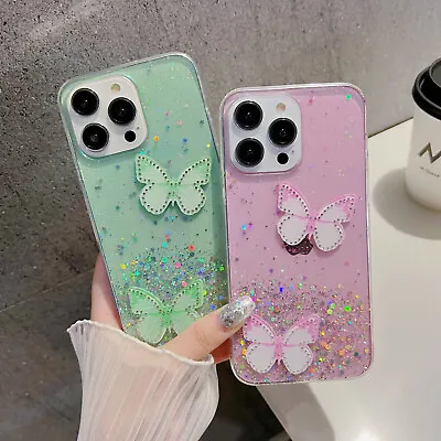 For Xiaomi Redmi Flash Glitter Silver Foil +Diamond Butterfly Phone Case Cover • $4.39
