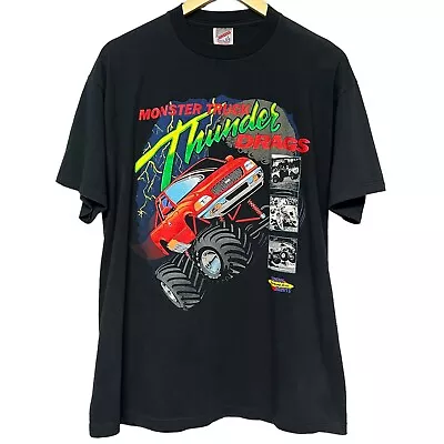 Vintage 90s Monster Truck Thunder Drags Performance Series Tee Size L • $30