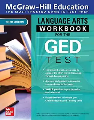 McGraw-Hill Education Language Arts Workbook For The GED Test Third Edition • $12.81