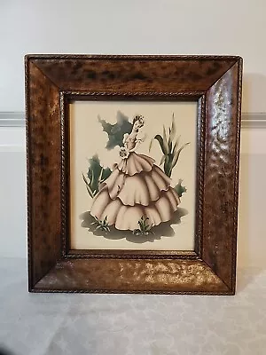 Vintage Turner Lady Print In Hand Crafted Wood Frame 8.5  X 9.5  • $19.99