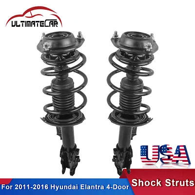 Pair Front Complete Strut Absorbers & Coil Springs For 2011-2016 Hyundai Elantra • $98.88