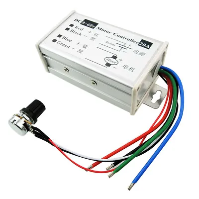 12V 24V Max 20A PWM DC Motor Stepless Variable Speed Control Controller Switch # • £9.48