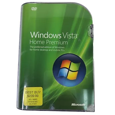 Microsoft Windows Vista Home Premium Full MS WIN 32 Bit DVD RETAIL BOX • $76.97