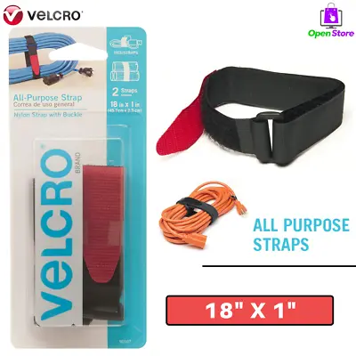 Adjustable And Reusable Velcro Brand Strong All-Purpose Straps Black 18  X 1 In • $8.77