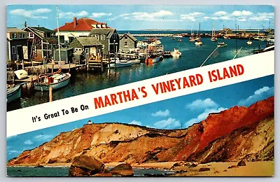 Martha's Vineyard Island Massachusetts The Basin Menemsha Gay Head Clif Postcard • $5.95