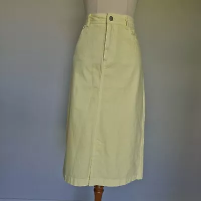 Gorman Bread & Butter Pale Yellow Denim Midi Skirt Size 10 • $99