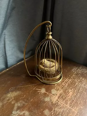 Vintage Solid Brass Bird Cage Decor Bird Nest Decorations Metal Hanging Cage • $17