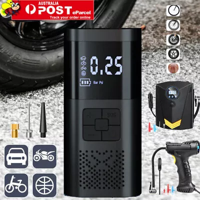 Digital Tire Inflator 12V Volt Car Motorcycle Portable Air Compressor Pump AU • $26.99