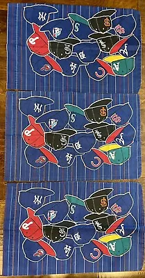 Vintage Sheet Set 1996 MLB Fitted Sheettop Sheet3 Pillow Cases With Team Hats • $40