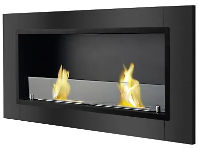 Recessed Wall Ventless Bio Ethanol Fireplace - Lata Black | Ignis • $825