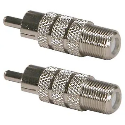 2x RCA Male Plug To F Female Coax Jack Adapter Connector Cable Coupler RG59 RG6 • $7.98