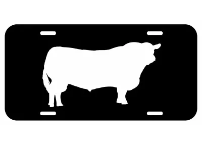 BEEF Cattle Logo Aluminum Metal Black License Plate Tag Farmer Cattle Truck Car • $10.95