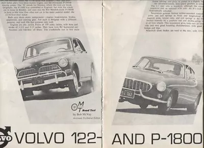 1963 VOLVO 122 And P-1800 6 PG ROAD TEST ARTICLE • $8.95