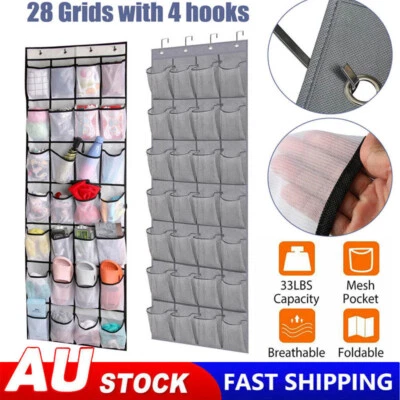 $21.32 • Buy 28 Over The Door Shoe Organizer Rack Hanging Storage Holder Hanger Bags Closet
