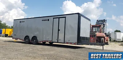 8 X 28 Race Ready Blackout Enclosed Finsihed Carhauler Trailer Cargo Car Hauler  • $28995