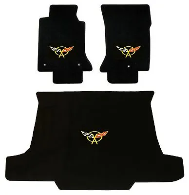 LLOYD FLOOR MATS Velourtex™ 3pc SET Yellow C5 Logos 1998-04 Corvette CONVERTIBLE • $319.98