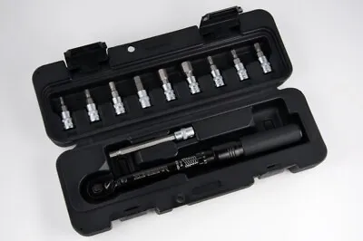 New Zoagear 1/4  Bike Bicycle Torque Wrench Tool (2-15Nm) W/ 9 Socket Bits Black • $52.99