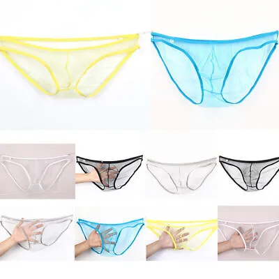 Mens Ice Silk Briefs Sexy Low Waist Bikini Panties Pouch Breathable Underwear • $3.33