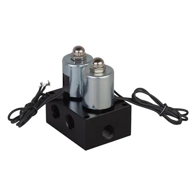 12v Solenoid Valve Air Ride Suspension Manifold Pneumatic Shock Absorber Double • $53.89