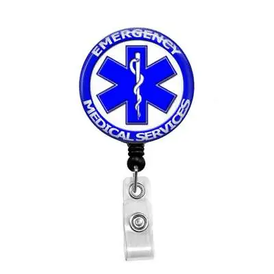 Emergency Medical Services - Retractable Badge Holder - Badge Reel - Lanyards - • $6.95