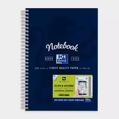 Oxford Laminated Board Cover B5 Notebook Twin Wire 120 Pages 90 GSM Navy • $6.88