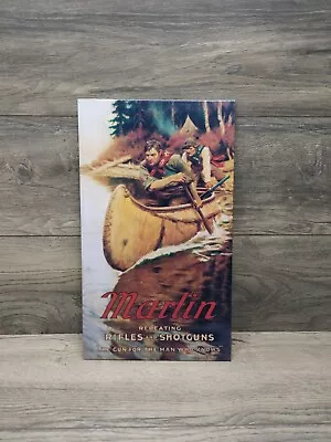 Marlin Firearms Big Game Rifles Canoe Metal Sign Tin Vintage Garage Bar Rustic • $19.99