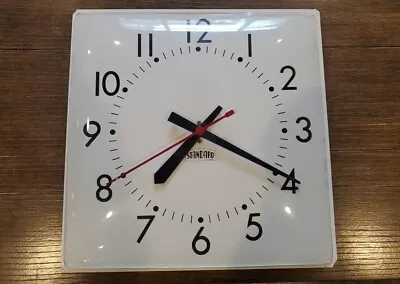 Vintage 1970s Standard Electric 13  Square School Industrial Factory Wall Clock • $49.99