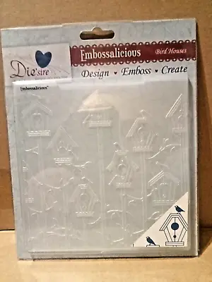 Die'sire Embossalicious Embossing Folder BIrd Houses 6x6 • £8.99