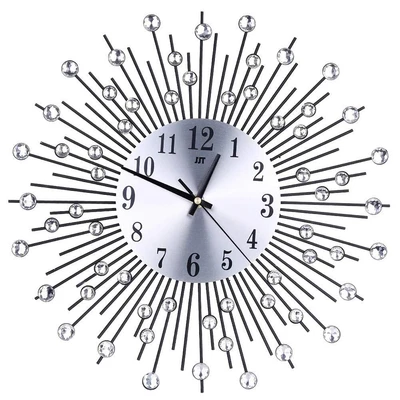 $28.99 • Buy Black Metal Starburst Wall Clock With Gem Rhinestone Jeweled Accents 13  Round