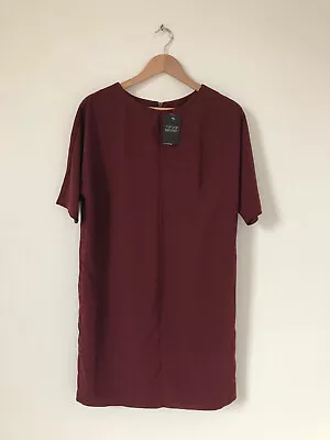 Topshop Dress 12 Maternity Shift Smart Formal Work Short Sleeve Knee Length • £8.99