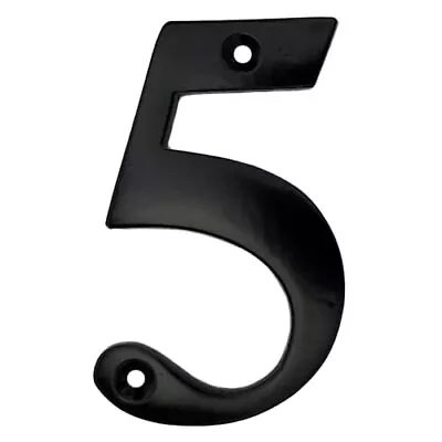 Doris 3-Inch Solid Brass Outdoor Decor Mailbox Numbers Number 5 Satin Black • $16.10