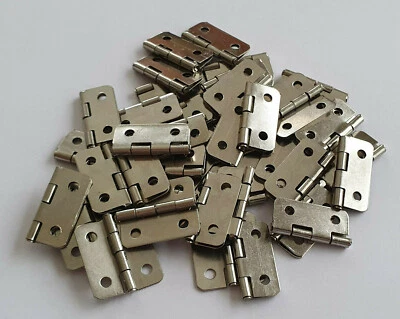 £1.45 • Buy Small SILVER Hinges Brass Door Wooden Box Dolls House DIY Furniture + Screws Set