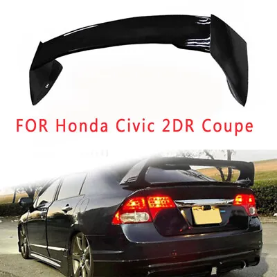 Fits 06-11 Honda Civic 2DR Coupe Mugen Style RR Trunk Wing Spoiler Gloss Black • $79.13