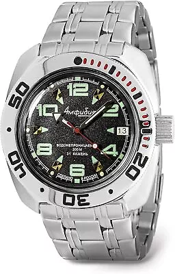 Vostok Amphibia 710334 Watch Scuba Diver Mechanical Automatic Black USA SELLER • $114.95