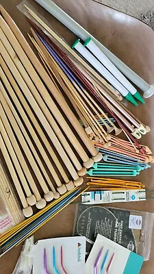 Huge Lot  95+ Vintage/New Knitting Needles Aluminum Plastic Wood Susan Bates • $22