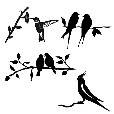 Metal Bird Decor Wrought Iron Black Hummingbird Wall Art Decoration For Outdoor • £9.39