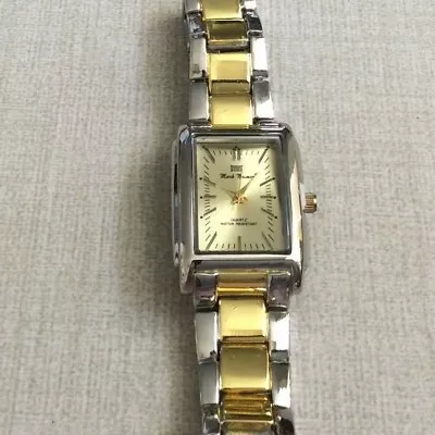 Mark Neimer Rectangle Women’s Watch Gold Dial Roman Numeral Hours Two Tone Band! • $22.50