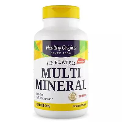 Healthy Origins Chelated Multi Mineral 120 Veggie Capsules Bone & Muscle Health • £18.48