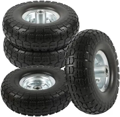 4 X 10  Solid Rubber Tyre Wheels For Garden Utility Wagon Cart Trolley Tires • $48.99