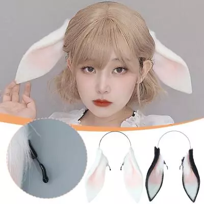 Lolita Rabbit Ears Headwear Cosplay Plush Headband Girl Kawaii Hair Accessories • $9.04
