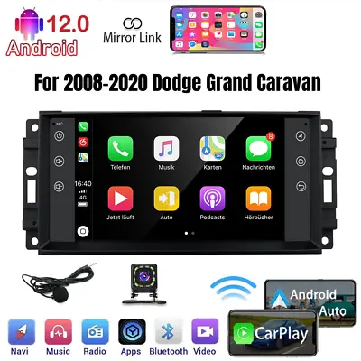 Carplay For Jeep Dodge RAM Apple Android 12 Car Stereo Radio Navi GPS W/Camera • $144.90