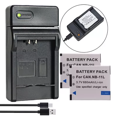 2x NB11LH NB-11L  Battery + SLIM Charger For Canon Digital IXUS 175 180 185 190 • $23.09
