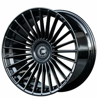 22  Staggered Road Force Wheels Rf22 Gloss Black Rims And Tires Package • $3198