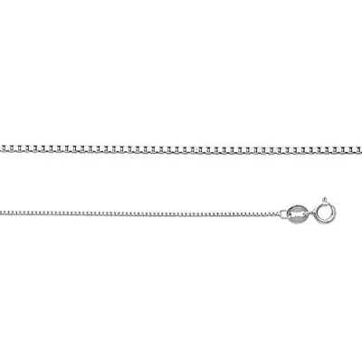 14k Solid White Gold Box Chain Necklace Italy 0.6mm Cadena De Caja 16 - 24  • $85.99