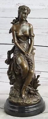 Hyppolyte Moreau Sexy Maiden Captive Bronze Sculpture Marble Base Statue Figure • $299