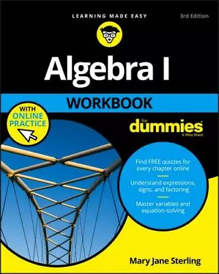 Algebra I Workbook For Dummies By Sterling Mary Jane • $5.39