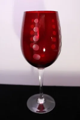 Mikasa Cheers Ruby RED Wine Glass 8 3/4   Bubbles Signed • $4.99